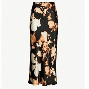 TopShop Satin Tie Dye Midi Skirt